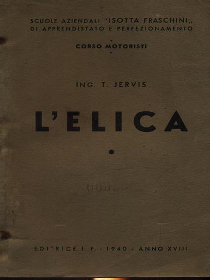 L' elica - Tommaso Jervis - copertina