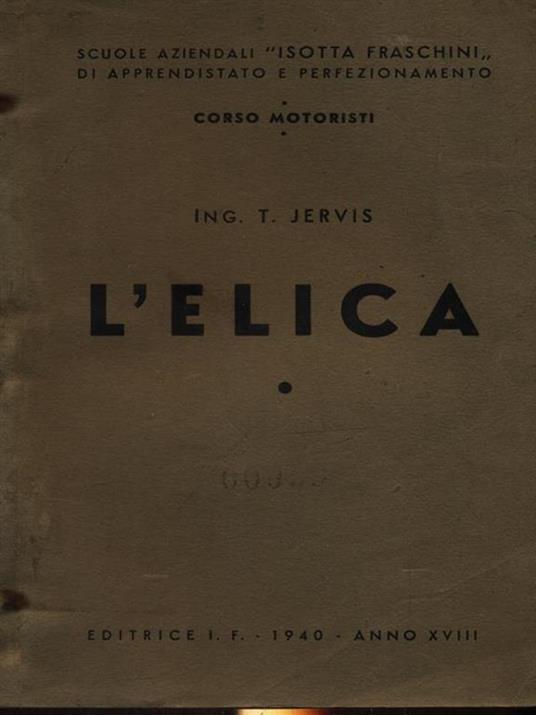 L' elica - Tommaso Jervis - copertina