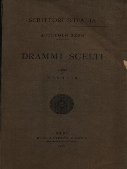 Drammi scelti - Apostolo Zeno - copertina