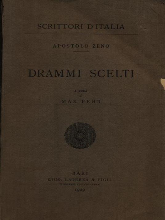 Drammi scelti - Apostolo Zeno - copertina