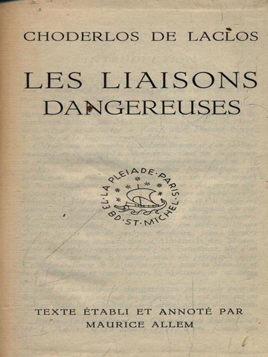 Les liaisons dangereuses - Pierre Choderlos de Laclos - copertina