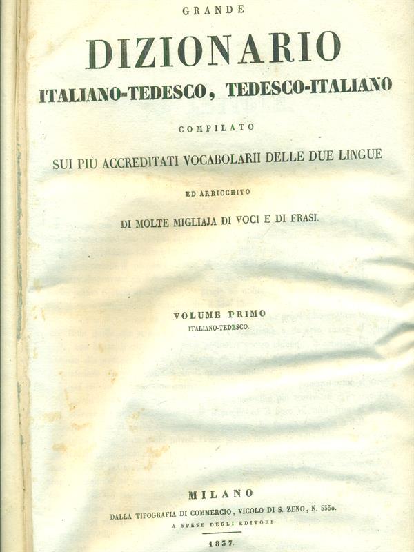 Dizionario italiano tedesco - tedesco italiano