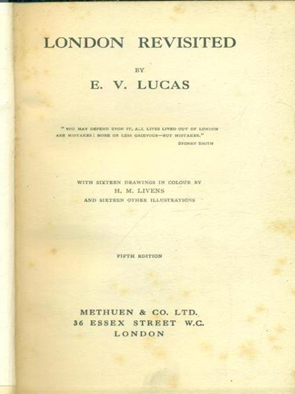 London revisited - E. V. Lucas - copertina