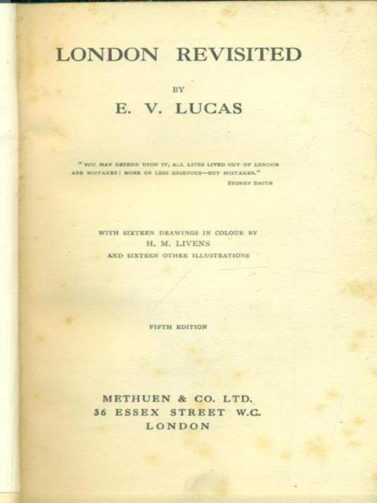 London revisited - E. V. Lucas - copertina