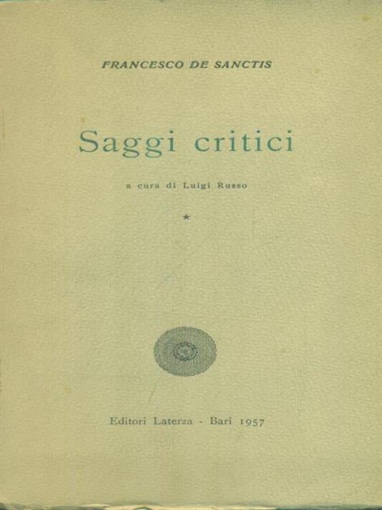   Saggi critici 3vv - Francesco De Sanctis - copertina