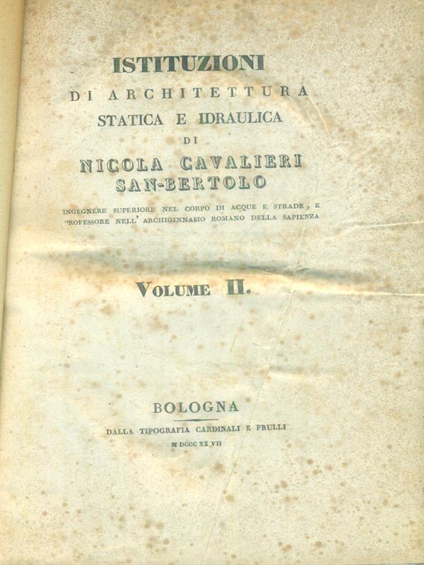 Istituzioni di architettura statica e idrauilica 2vv