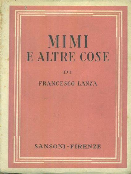 Mimi e altre cose - Francesco Lanza - copertina