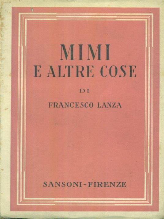 Mimi e altre cose - Francesco Lanza - copertina