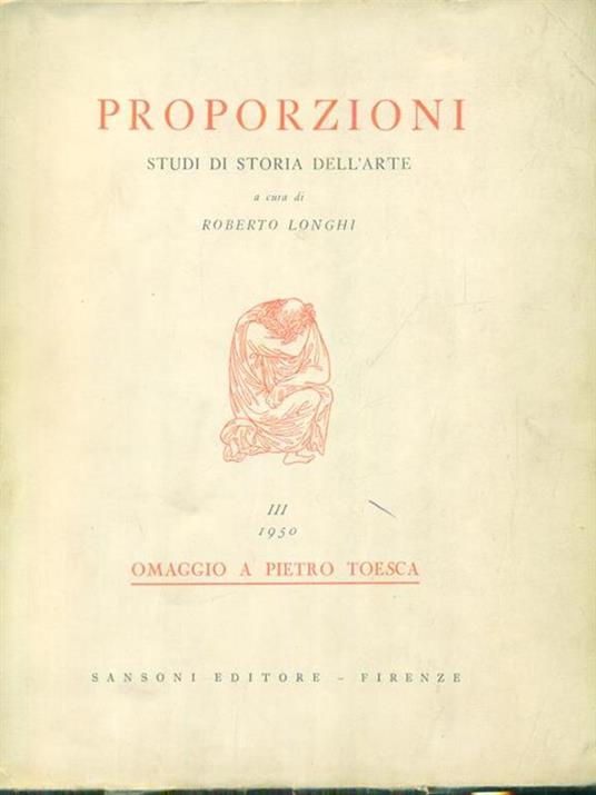 Proporzioni vol. III - Roberto Longhi - copertina