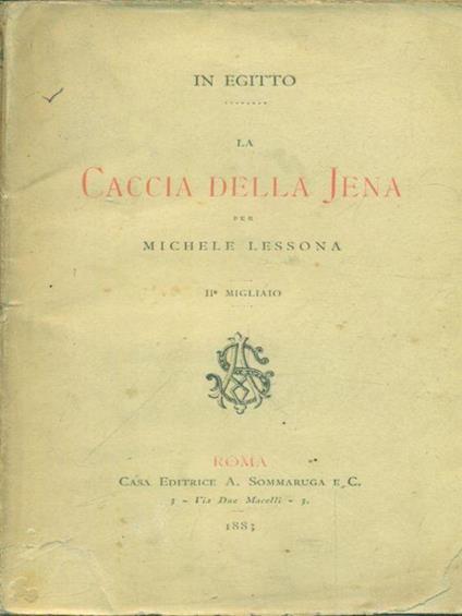 La caccia della jena - Michele Lessona - copertina