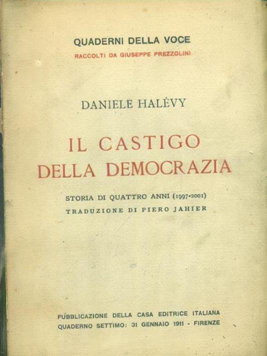 Il castigo della democrazia - Daniel Halévy - copertina
