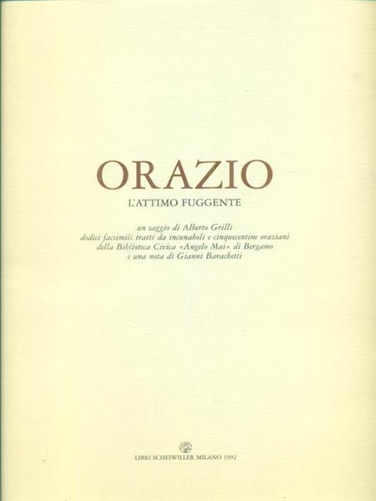   Orazio: l'attimo fuggente -   - copertina