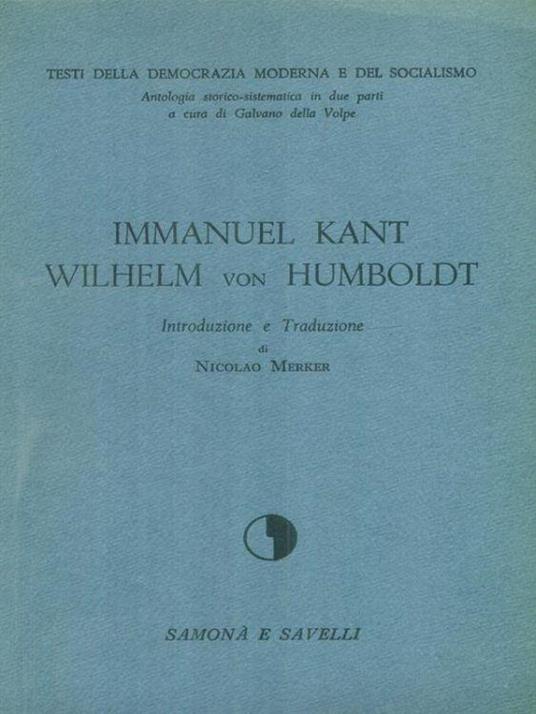 Immanuel Kant - Wilhelm von Humboldt - copertina