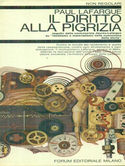 Il diritto alla pigrizia - Paul Lafargue - copertina