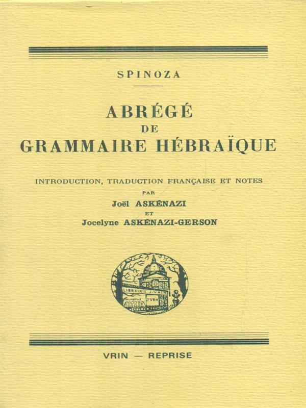 Abrege de grammaire hebraique