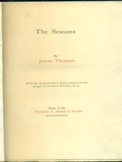 The seasons - James Thomson - copertina