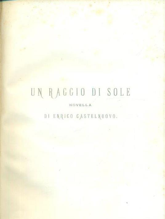 Un raggio di sole - Enrico Castelnuovo - copertina