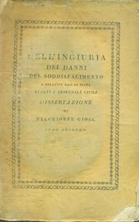 Dell'ingiuria dei danni del soddisfacimento Dissertazione 2vv