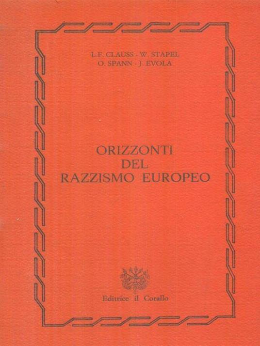 Orizzonti del razzismo europeo - copertina