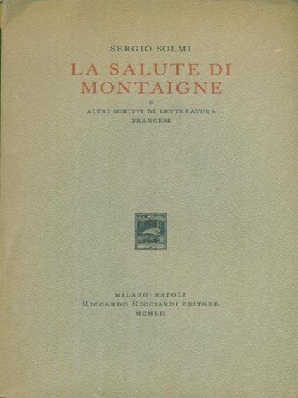 La salute di Montaigne - Sergio Solmi - copertina
