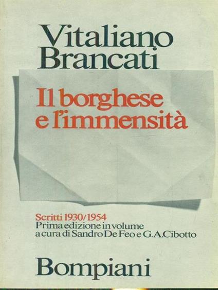Il borghese e l'immensità - Vitaliano Brancati - copertina