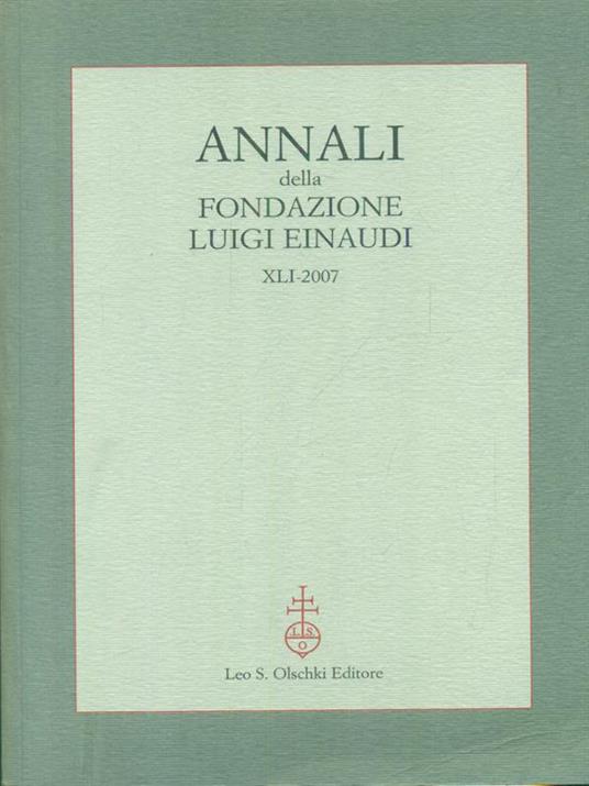 Annali della Fondazione Luigi Einaudi XLI-2007 - copertina