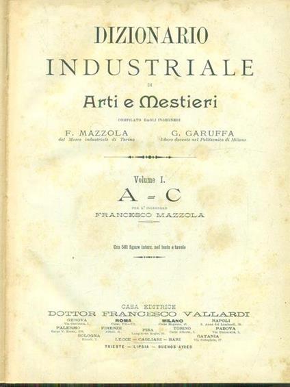 Dizionario industriale 4vv - F. Mazzola,G. Garuffa - copertina