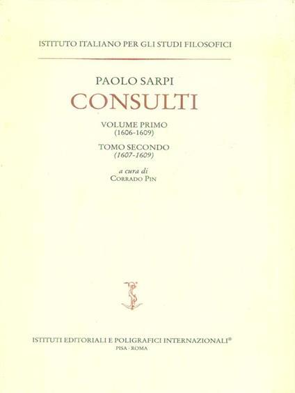 Consulti 2vv - Paolo Sarpi - copertina