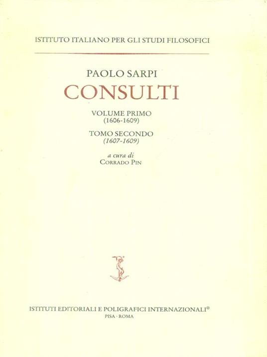 Consulti 2vv - Paolo Sarpi - copertina