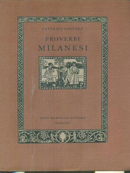 Proverbi milanesi - Caterina Santoro - copertina