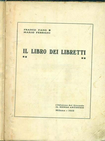 Il libro dei libretti - Franco Fano - copertina