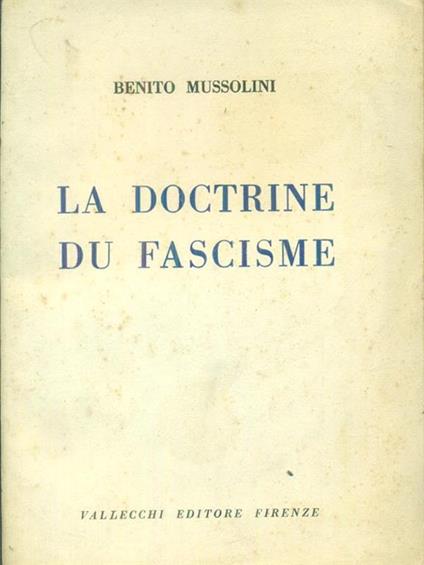 La doctrine du fascisme - Benito Mussolini - copertina