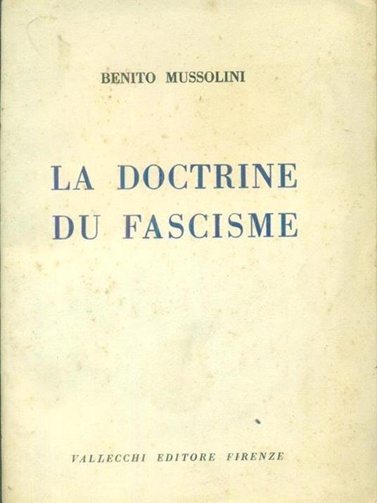 La doctrine du fascisme - Benito Mussolini - copertina