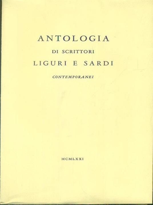 Antologia di scrittori liguri e sardi contemporanei - copertina