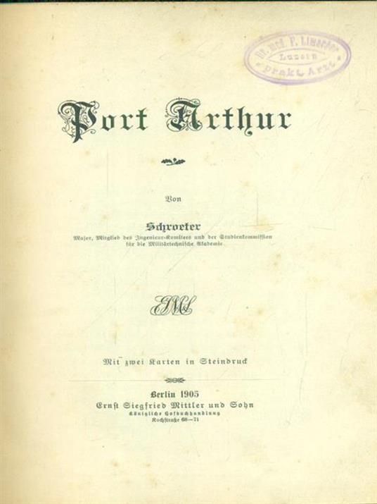 Port Arthur - Stefan Schroeder - copertina