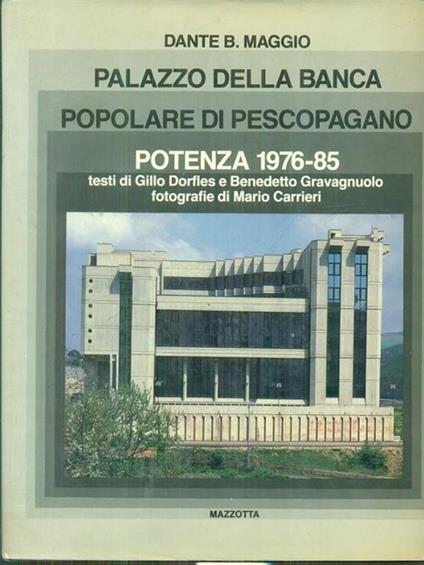 Palazzo della Banca Popolare di Pescopagano Potenza 1976-85 - copertina