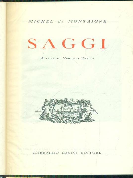 Saggi - Michel de Montaigne - copertina