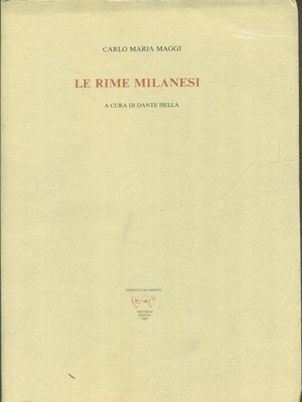 Le rime milanesi - Carlo M. Maggi - copertina