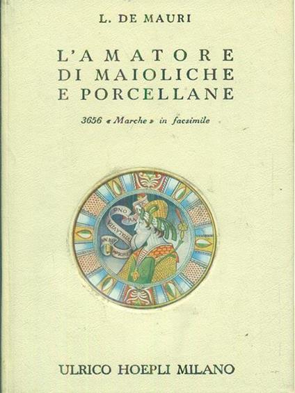 L' amatore di maioliche e porcellane - L. De Mauri - copertina