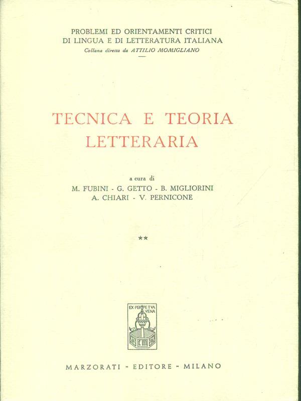 Tecnica e teoria letteraria