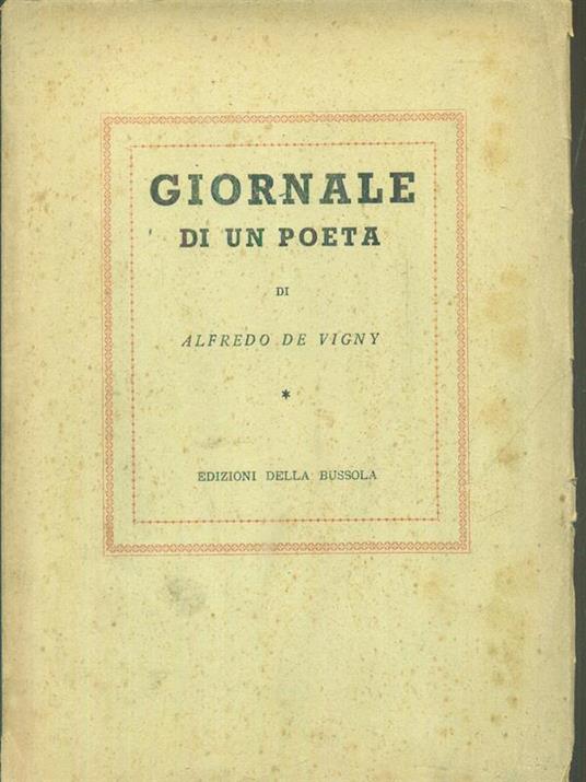 Giornale di un poeta - alfredo De Vigny - copertina