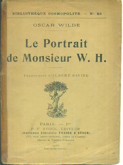Le portrait de Monsieur W.H. - Oscar Wilde - copertina