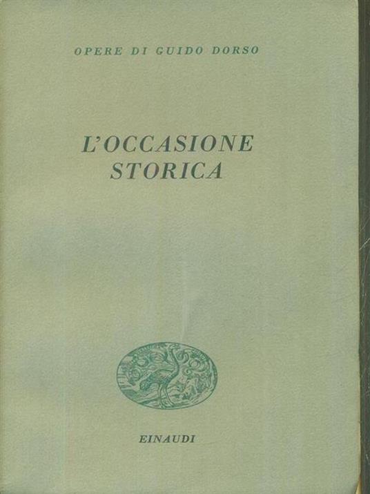 L' occasione storica - Guido Dorso - copertina