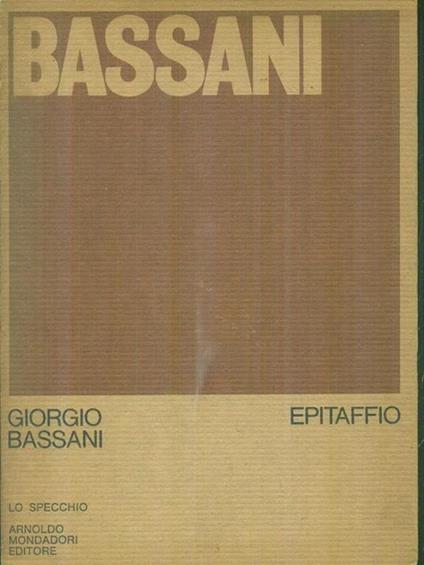 Epitaffio - Giorgio Bassani - copertina