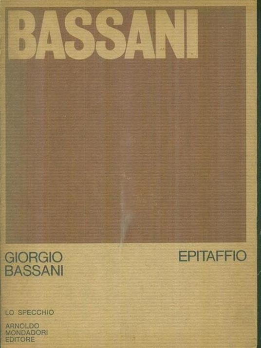 Epitaffio - Giorgio Bassani - copertina