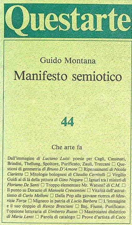 Manifesto semiotico - Guido Montana - copertina