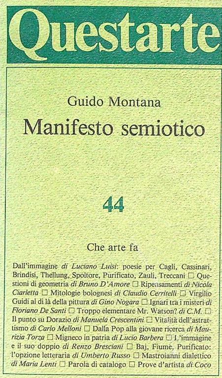 Manifesto semiotico - Guido Montana - copertina