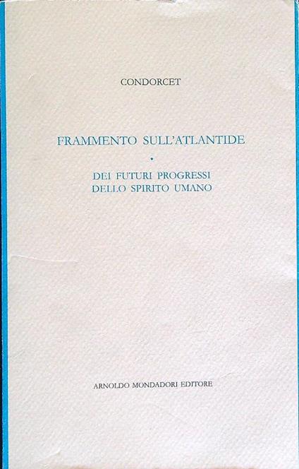 Frammento sull'Atlantide - Condorcet - copertina