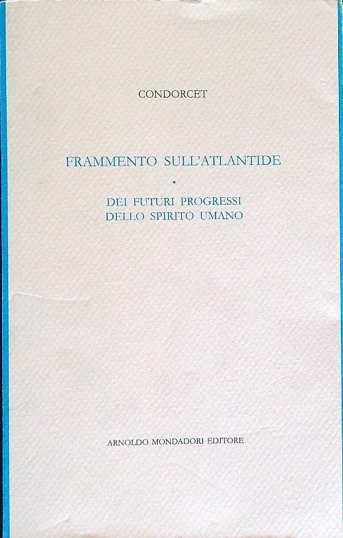 Frammento sull'Atlantide - Condorcet - copertina
