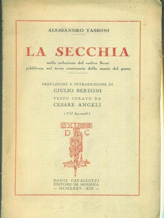 La Secchia - Alessandro Tassoni - copertina